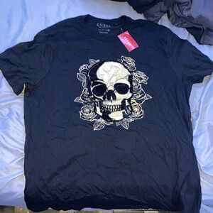 Guess Black Skull Graphic Men's Shirt XXL